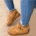 Women's cotton shoes winter bow warm shoes flat plush shoes women's shoes_viptrois.com