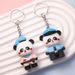 Bag Pendant Cute Panda Keychain, Creative Police Panda Couple Keychain Bag Pendant, Panda Doll Pendant_viptrois.com