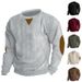 Men's Clothing Autumn And Winter Round Neck Casual Stand Collar Corduroy Long Sleeved Sweatshirt In Stock_viptrois.com