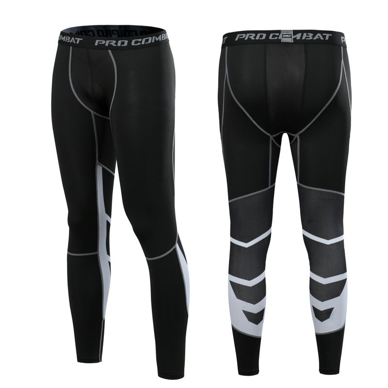 Men's clothing Sports fitness pants Men's running basketball printed leggings quick dry compression wicking sweat_viptrois.com