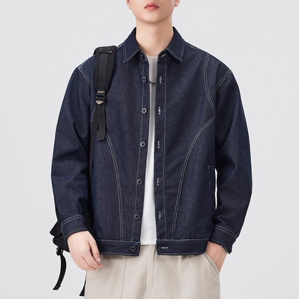 Nordmann Split Design Retro Trendy American Style Shirt For Men Outdoor Versatile Fashion Turn-Down Collar Jacket Loose Fit Drop_viptrois.com