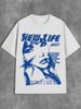Maglietta Unisex Cotone 180g Stile Y2K Stampa Lettere 3D Collo Tondo Tessuto Morbido Traspirante Sport Estate Vestibilità Regolare_viptrois.com