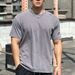 Men's Casual Sports Top Trendy Washed Distressed Cotton Loose Fit Tee Short Sleeve Spring Summer_viptrois.com