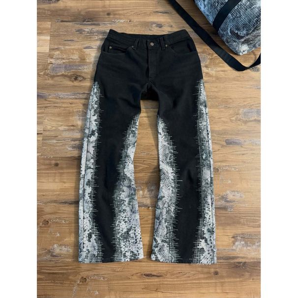 Men's Retro High Street Trend Hip Hop Straight Leg Wide Leg Casual Jeans Two Tone Digital Print_viptrois.com