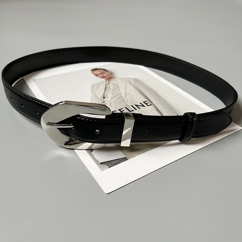 Belt for women, design gold buckle, Korean ins style cowhide with coat girdle, suit and waist belt_viptrois.com