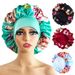 Wide brim color square night cap print round cap print home cap Soft hair care cap larger_viptrois.com