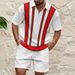 Men's Clothing Digital Print Lapel Zipper Shirt And Shorts Set Summer Trendy Clothing_viptrois.com