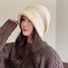 Women's Hats Autumn And Winter Wool Hat Women's Fashion Loose Knitted Hat Ins Warm Outdoor Ear Protection Large Head Circumference Pile Hat_viptrois.com