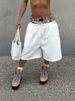 Men's Clothing High Street Fashion Brand Double Waist Cropped Shorts Men Loose Fashion Trendy Men Casual Shorts_viptrois.com