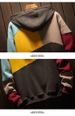 Color Block Fleece Hoodie For Men – Oversized Unisex Pullover With Contrast Panels (Khaki/Black/White, M-3XL)_viptrois.com