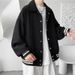 CT Baseball Jacket For Men Spring Thickened Trendy Brand Solid Color Turn-down Collar Loose New Style Student Top_viptrois.com