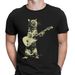 Cat Playing Guitar Music Is Life Rock Band Funny T-Shirt Mens Womens Tees Top Classic T-Shirt Mens Womens Tees Top_viptrois.com