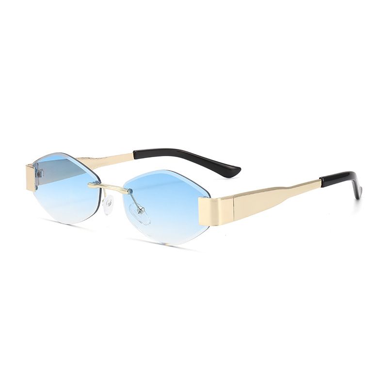 Frameless Retro Trimmed Metal Sunglasses Sunglasses Sun Protection Anti Ultraviolet Visor Spot_viptrois.com