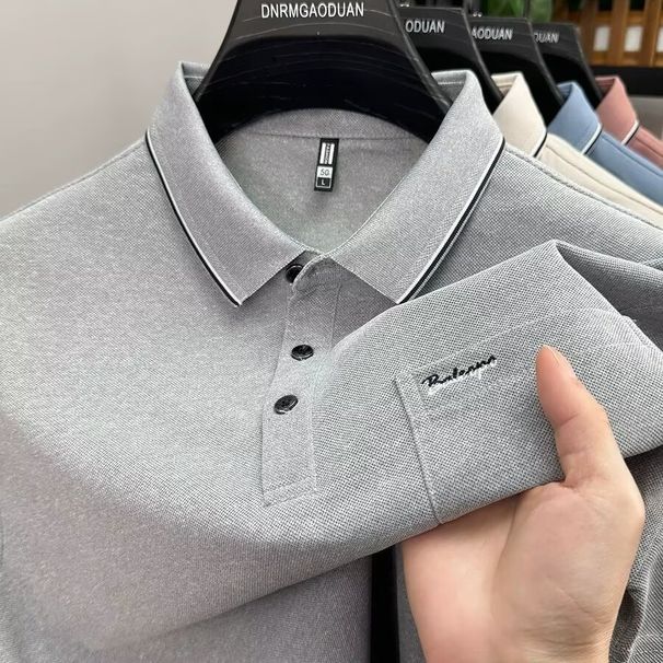 Summer New Men's Short Sleeve T-Shirt Breathable Comfortable Business Casual Polo Shirt_viptrois.com