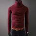 2025 Autumn New Men's Slim Fit Base High Neck Solid Color Knitted Sweater, Long Sleeved Korean Version Pullover Sweater_viptrois.com