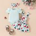 Mother&Kids Baby girl summer short-sleeved top with suspenders skirt casual girl flower fruit casual skirt set_viptrois.com