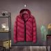Men's Lightweight Quilted Jacket With Detachable Hood, Slim Fit Nylon Outer Shell, Winter Casual Zip-Up Coat For Urban Commute_viptrois.com