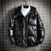Men's Clothing Winter Fashion Thick Hooded Cotton Padded Jacket With Glossy Finish, Hero Letter Casual Puffer Jacket Cotton Padded Coat_viptrois.com