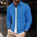 Men Spring Youth Waffle Zipper Pocket Lapel Slim Cardigan Men's Jacket_viptrois.com
