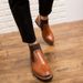 Men's Brogue Ankle Boots - Lightweight PU Leather Casual Shoes With Elastic Comfort & Subtle Lift - Classic British Style For Winter (Brown/Black/Red)_viptrois.com