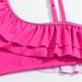 Mother & Kids Children's Swimsuit Bikini One Shoulder Ruffled Flamingo Print Triangle Quick Drying Little Girl Swimsuit_viptrois.com
