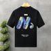 Casual Short Summer Printed Men's New Round Neck T-shirt Trendy Letter American Fashion Versatile Half Sleeved Top_viptrois.com