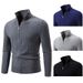 Modern Stand Collar Knit Cardigan For Men – Slim-Fit Zip-Up Pullover With Ribbed Hem_viptrois.com