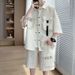 Five-Sleeve Shirt Casual Sports For Men Summer New Short Sleeve Shorts Outfit Complete Set_viptrois.com