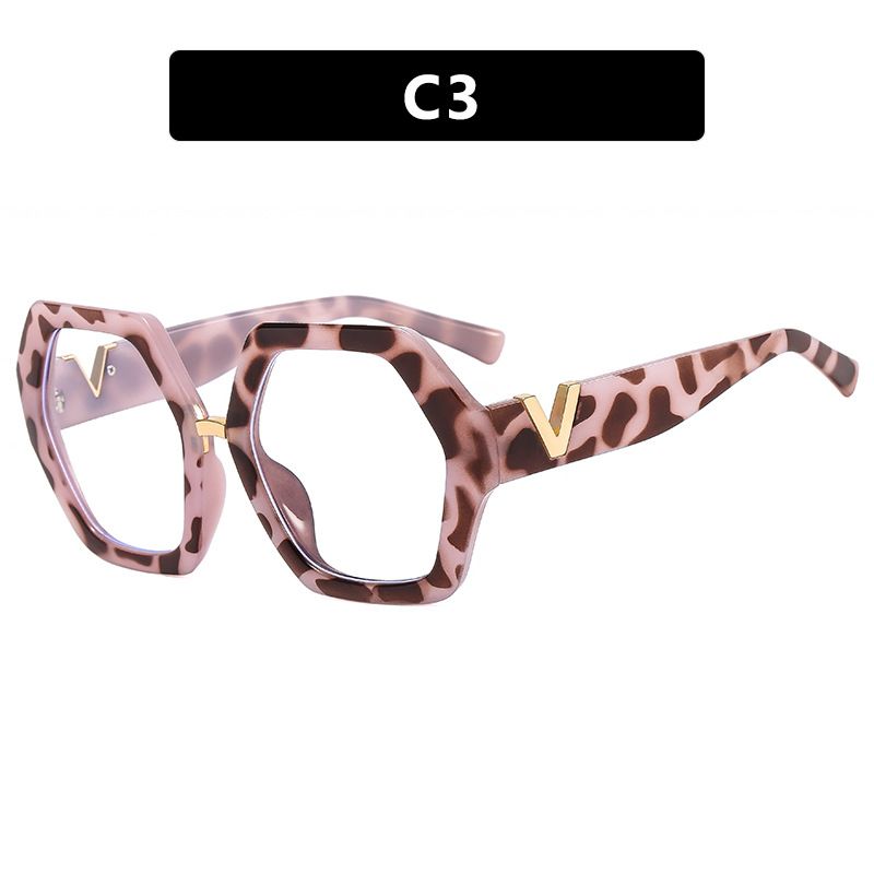 Women's Eyeglasses V Leg Polygonal Flat Glasses Anti Blue Light New Glasses Frame Trend Irregular Decorative Glasses Frame_viptrois.com