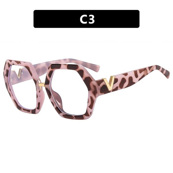 Women's Eyeglasses V Leg Polygonal Flat Glasses Anti Blue Light New Glasses Frame Trend Irregular Decorative Glasses Frame_viptrois.com
