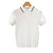 Men's High End Light Luxury Knitted Polo Shirt Short Sleeved Ice Silk Collar Solid Color New Summer Style T-Shirt_viptrois.com