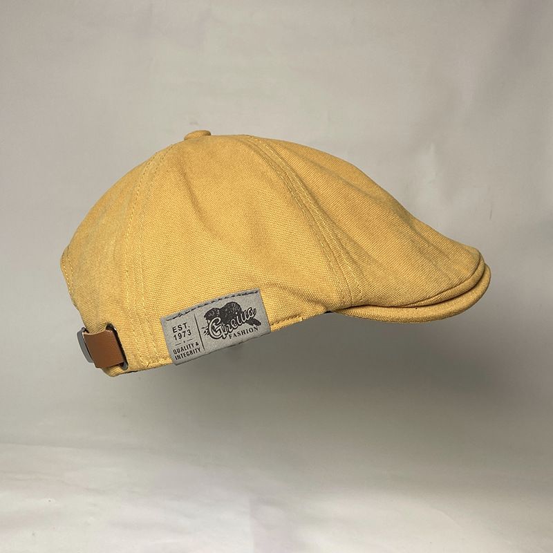 Spring And Autumn Vintage Washed Adjustable Forward Reversible Beret British Trendy Brand Unisex Artist Hat_viptrois.com