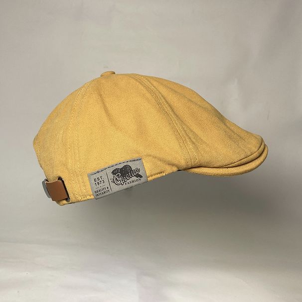 Spring And Autumn Vintage Washed Adjustable Forward Reversible Beret British Trendy Brand Unisex Artist Hat_viptrois.com