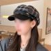 2024 Korean Version Plaid Octagonal Beret For Women Spring And Autumn Newsboy Internet Celebrity Fashion Baseball Cap_viptrois.com