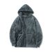 Winter Arctic Velvet Men's Cardigan, American Lazy Style, Loose Fit, Warm Top, Fleece Lined, Thick Hooded Fur Jacket_viptrois.com
