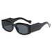 Classic Black Small Frame Sunglasses For Men & Women - Trendy Square Wide Leg Design With Sun Protection (European & American Style)_viptrois.com