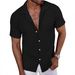 Men's Collared Button Shirt Style New Summer Cool Breathable Casual T-Shirt_viptrois.com