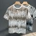 Summer New Creative Personalized Ink Rendering Round Neck T-shirt Fashion Trend Versatile Casual Loose Short Sleeves_viptrois.com
