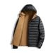 Unisex Lightweight Reversible Hooded Down Jacket For Outdoor Sports | Warm & Comfortable Winter Coat | Black/Tan, Mustard/Navy, Ivory/Black_viptrois.com