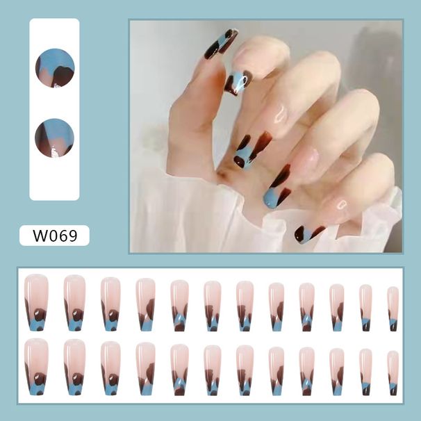 Wearable Nail Sticker Ballet Armor Long Nail French Leopard Print Nail Finished Removable Nail Sticker Nail_viptrois.com