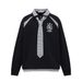 College Style Two-Piece Tie Long Sleeve Polo Sweatshirt Men's Spring Autumn Street Fashion Patchwork Plaid_viptrois.com