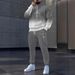 Loom Cross-Border Autumn Winter European American Foreign Trade New Style Set 3D Printed Hooded Pullover Men's Trendy_viptrois.com