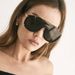 Large Frame One Piece Sunglasses Metal High End Ins Sunglasses Personality Outdoor Net Celebrity Sunglasses_viptrois.com