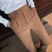 Men's Clothing Men's High Waist Straight Fit Summer Dress Pants - Wrinkle-Free Solid Color Casual Ankle-Length Trousers For Office & Travel_viptrois.com