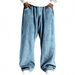 Men's Casual Corduroy Pants Straight Fit Comfortable Elastic Waistband Solid Color Trousers For Autumn Winter_viptrois.com