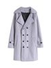 Men's Clothing Fashion Solid Color Wool Coat Korean Style Double Breasted Medium Length Woolen Windbreaker Jacket_viptrois.com