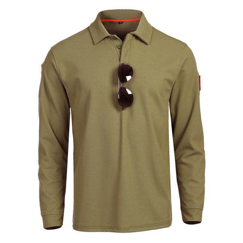 Men's Clothing Physical Training Long Sleeved T Shirt Military Fans Outdoor Development Training Clothing Factory Direct Sales Lapel_viptrois.com