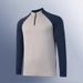 2025 New Quick Drying Fitness Long Sleeved Top Splicing Stand Up Collar Zipper Sports Outdoor Running Clothes For Men_viptrois.com