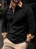 Spring Men's Long Sleeve Polo Shirt Cuff Casual Top Lapel Clothing European Size S-3XL_viptrois.com
