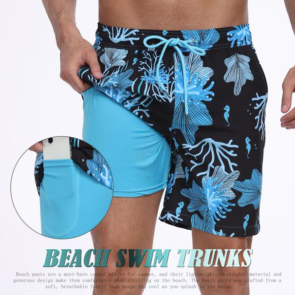 Men's Large Size Shorts Summer Fashionable Vacation Beach Pants Four Corner Milk Silk Lining_viptrois.com